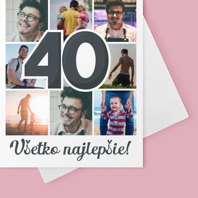 Fotokoláž: 40 Rokov - Kartička S Prianiami