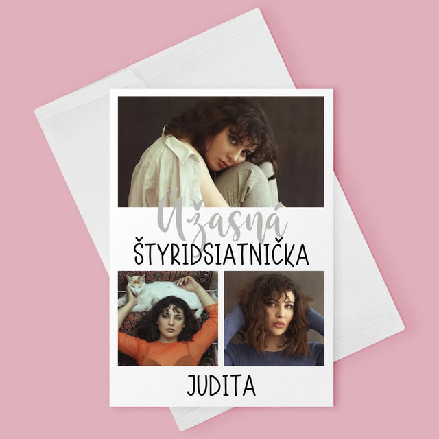 Fotokoláž: Úžasná Štyridsiatnička - Kartička S Prianiami