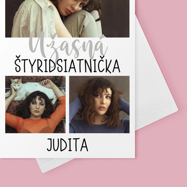 Fotokoláž: Úžasná Štyridsiatnička - Kartička S Prianiami