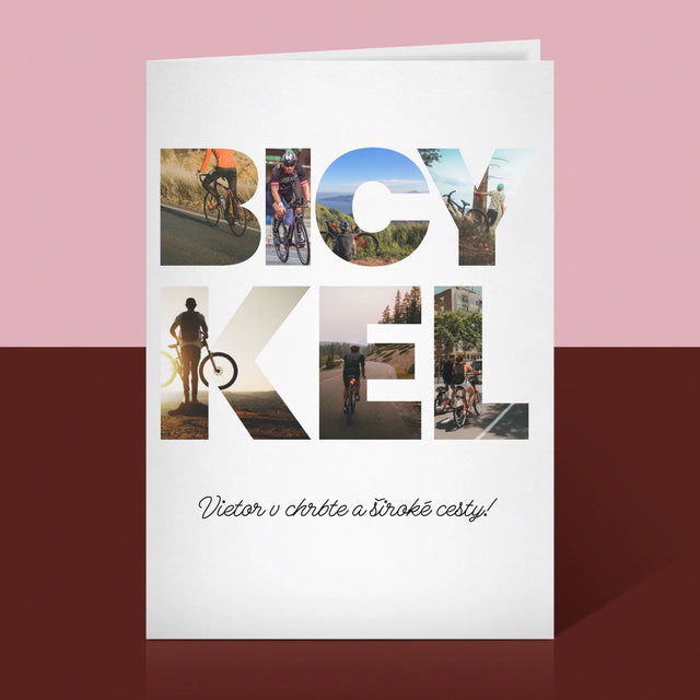 Slovo Z Fotografií: Bicykel - Kartička S Prianiami
