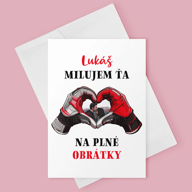 Fotografia A Podpis: Milujem Ťa Na Plné Obrátky - Kartička S Prianiami