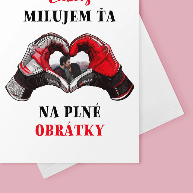 Fotografia A Podpis: Milujem Ťa Na Plné Obrátky - Kartička S Prianiami