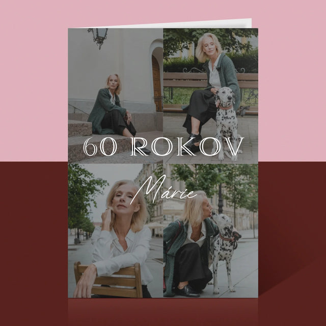 Fotokoláž: 60 Rokov Klasický - Kartička S Prianiami