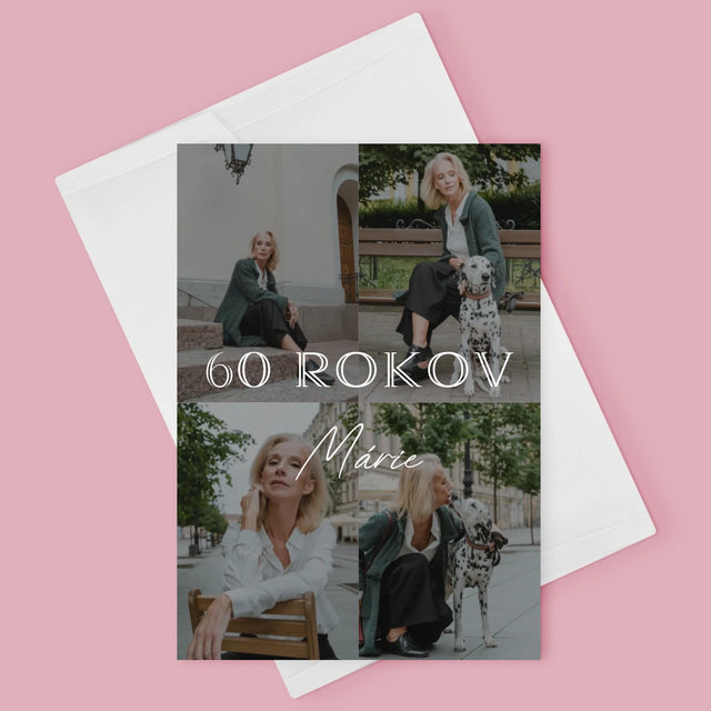 Fotokoláž: 60 Rokov Klasický - Kartička S Prianiami