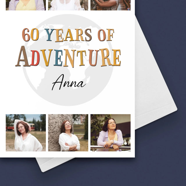 Fotokoláž: 60 Years Of Adventure - Kartička S Prianiami