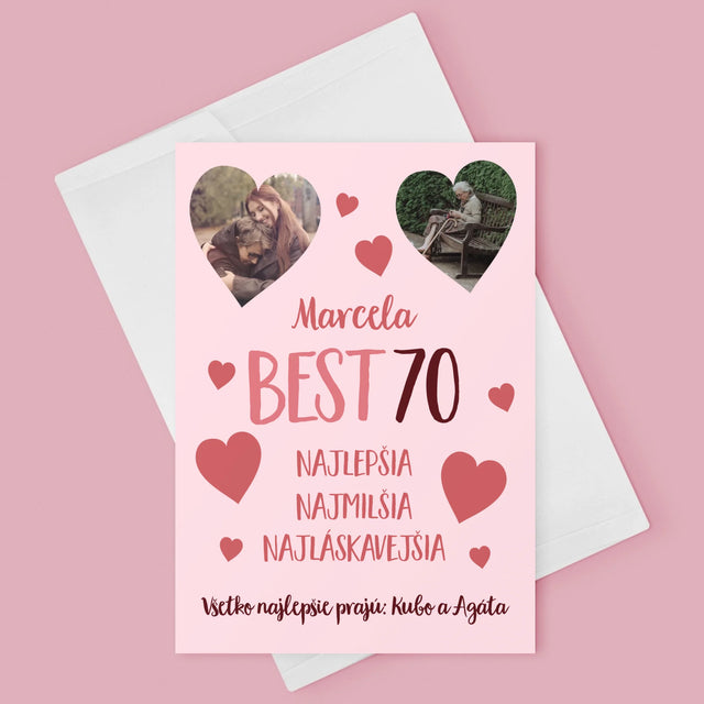 Fotokoláž: Best 70 - Kartička S Prianiami