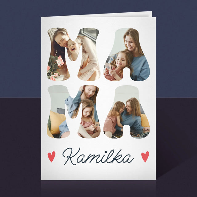 Slovo Z Fotografií: Mama Meno - Kartička S Prianiami
