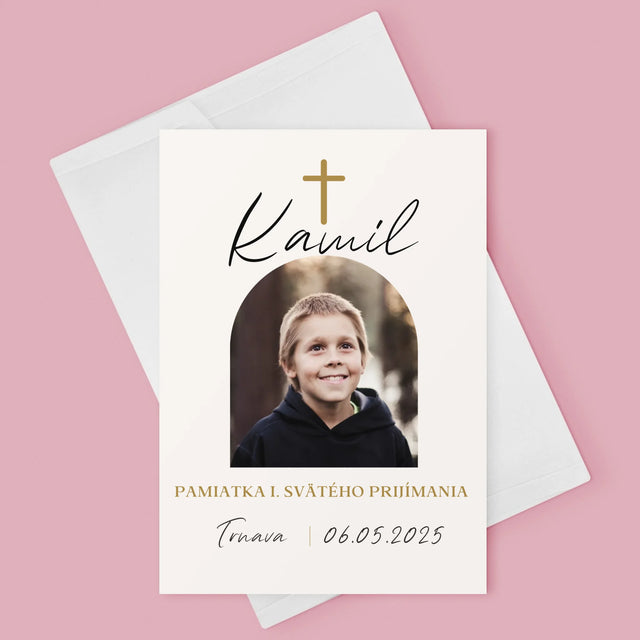 Fotografia A Podpis: Pamiatka Prijímania Klasická - Kartička S Prianiami