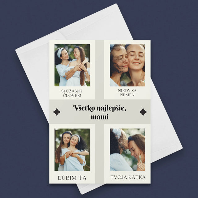 Fotokoláž: Všetko Najlepšie Mami - Kartička S Prianiami