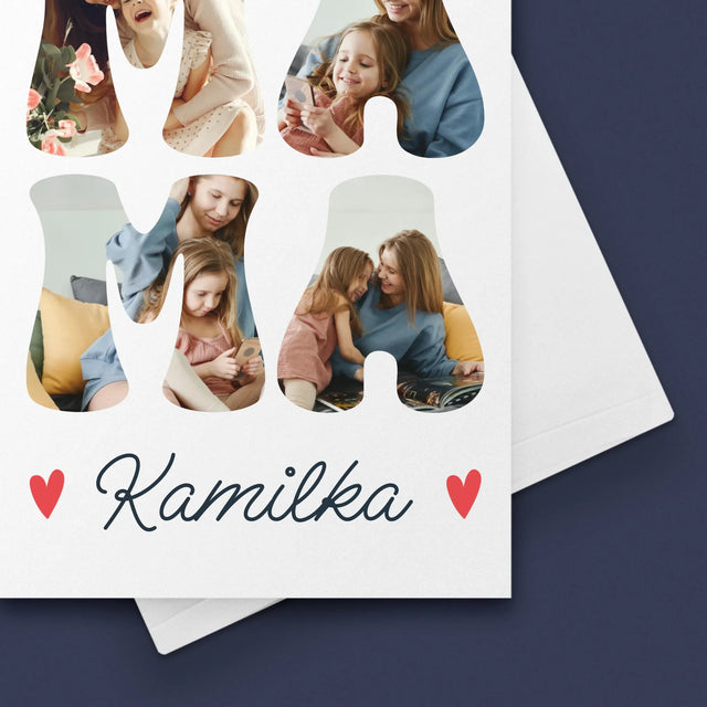 Slovo Z Fotografií: Mama Meno - Kartička S Prianiami