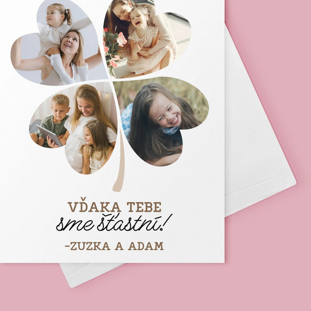 Fotokoláž: Mami, Vďaka Tebe Sme Šťastní! - Kartička S Prianiami