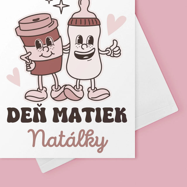 Meno A Podpis: Prvý Deň Matiek Káva Mlieko - Kartička S Prianiami