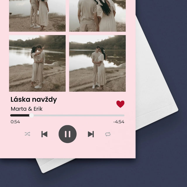 Fotokoláž: Spotify 4 Fotografia - Kartička S Prianiami
