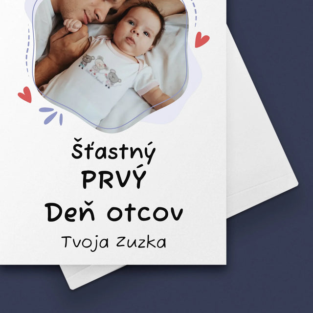 Fotografia A Podpis: Šťastný Prvý Deň Otcov - Kartička S Prianiami
