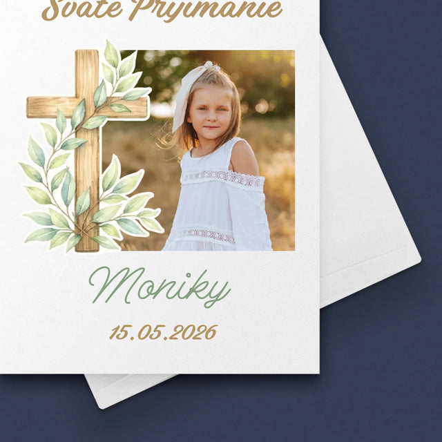 Fotografia A Podpis: Prvé Sväté Prijímanie Kríž - Kartička S Prianiami