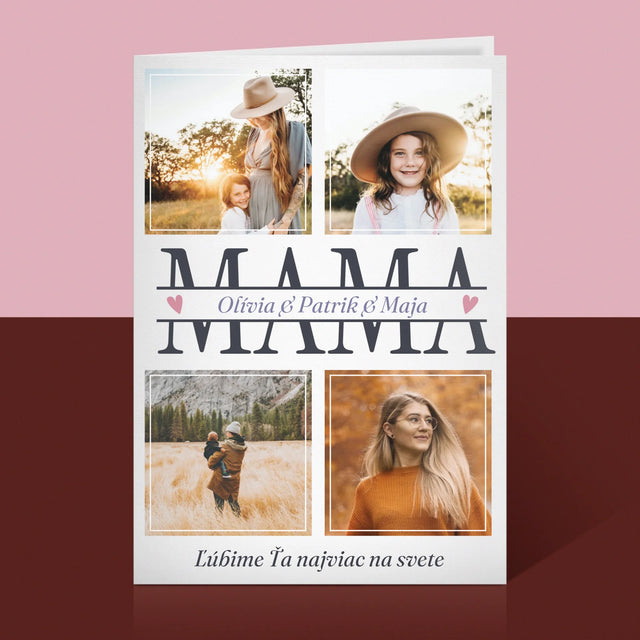 Fotokoláž: Mama Mená - Kartička S Prianiami
