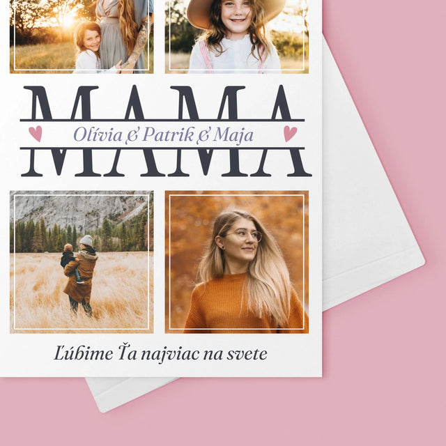 Fotokoláž: Mama Mená - Kartička S Prianiami