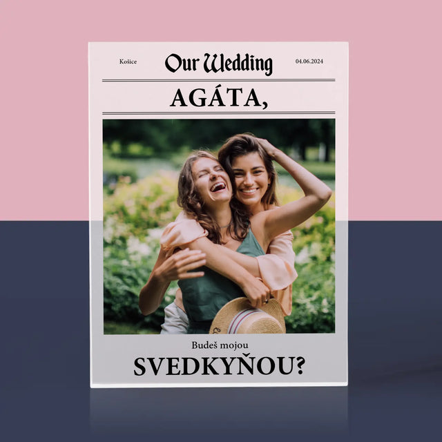 Fotografia A Podpis: Vysnívaná Svedkyňa - Akrylový Blok (Vertikálne)