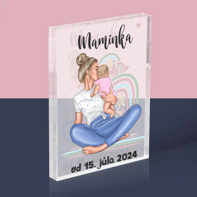 Tvorenie Postavy: Mladá Mama - Akrylový Blok (Vertikálne)