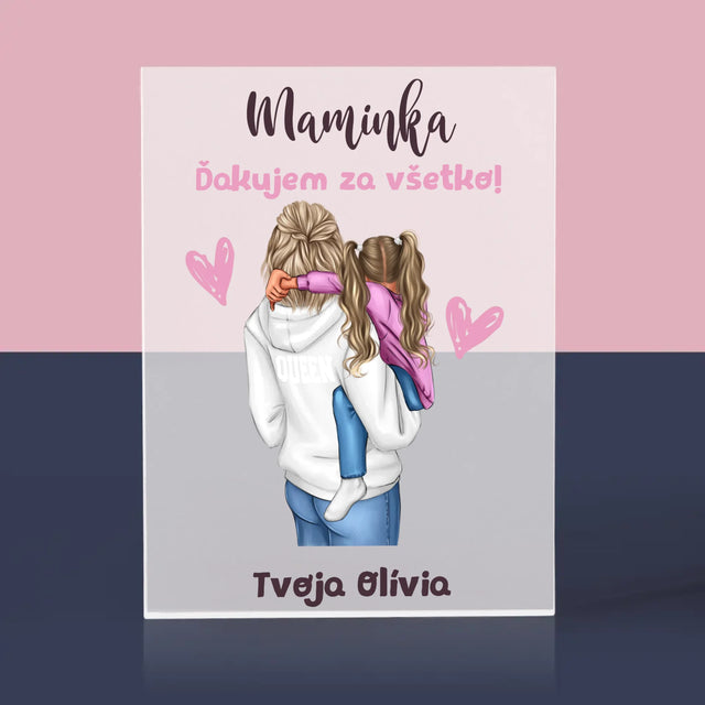 Tvorenie Postavy: Mama S Dieťaťom - Akrylový Blok (Vertikálne)