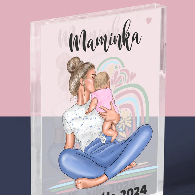 Tvorenie Postavy: Mladá Mama - Akrylový Blok (Vertikálne)