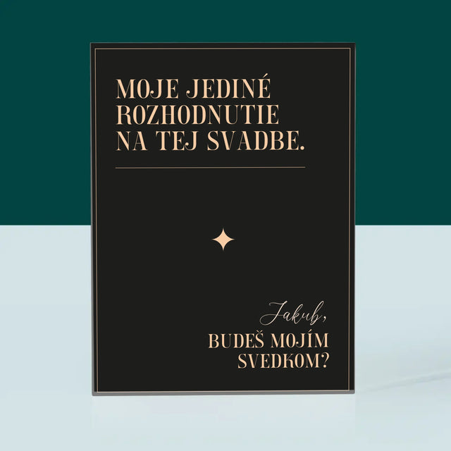 Meno A Podpis: Moje Jediné Rozhodnutie - Akrylový Blok (Vertikálne)