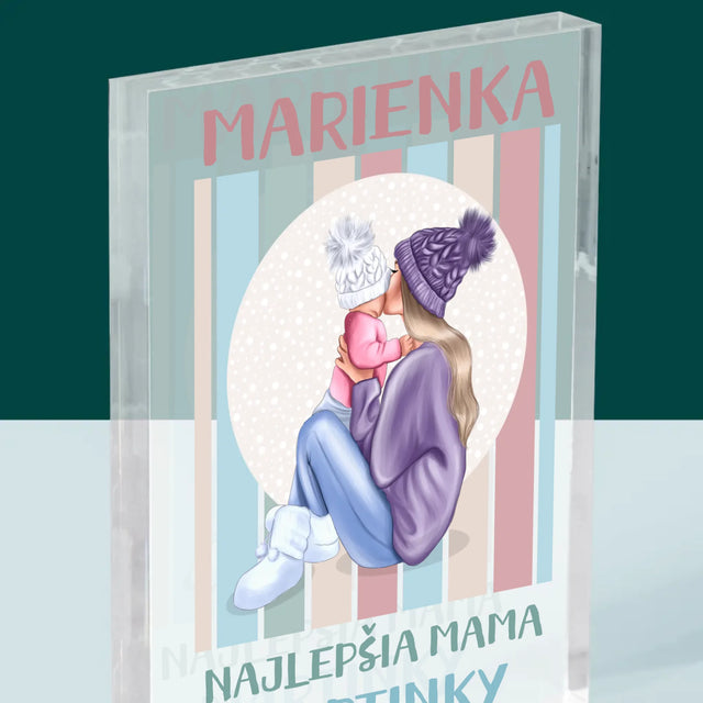 Tvorenie Postavy: Najlepšia Mama - Akrylový Blok (Vertikálne)