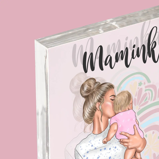 Tvorenie Postavy: Mladá Mama - Akrylový Blok (Vertikálne)