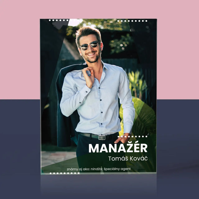 Fotografia A Podpis: Manažér - Akrylový Blok (Vertikálne)