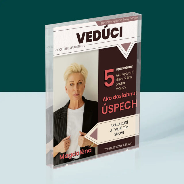 Obálka Časopisu: Vedúci - Akrylový Blok (Vertikálne)