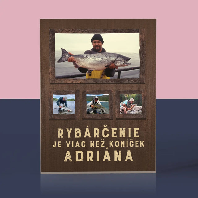Fotokoláž: Rybárčenie - Akrylový Blok (Vertikálne)