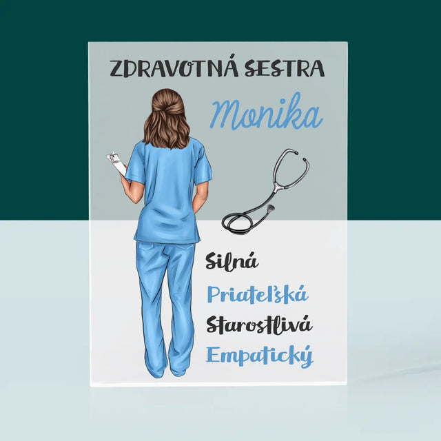 Tvorenie Postavy: Vlastnosti Zdravotnej Sestry - Akrylový Blok (Vertikálne)