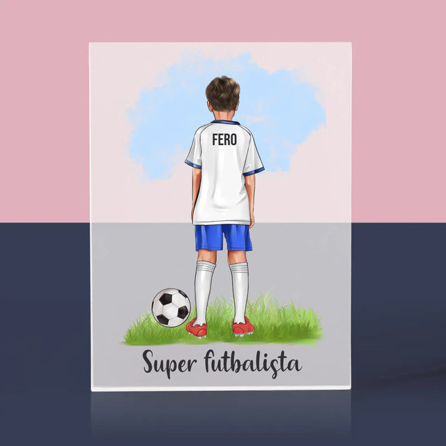 Tvorenie Postavy: Malý Futbalista - Akrylový Blok (Vertikálne)