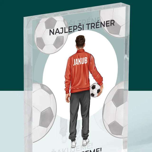 Tvorenie Postavy: Najlepší Tréner - Akrylový Blok (Vertikálne)