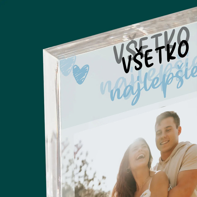 Fotografia A Podpis: Všetko Najlepšiu K Dňu Mužov - Akrylový Blok (Vertikálne)