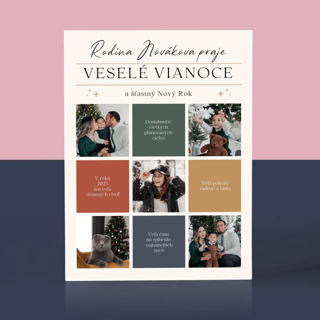 Fotokoláž: Veselé Vianoce Venovanie - Akrylový Blok (Vertikálne)