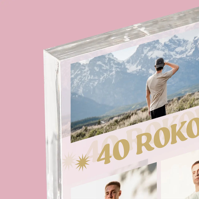 Fotokoláž: 40 Rokov Legendárneho Života - Akrylový Blok (Vertikálne)