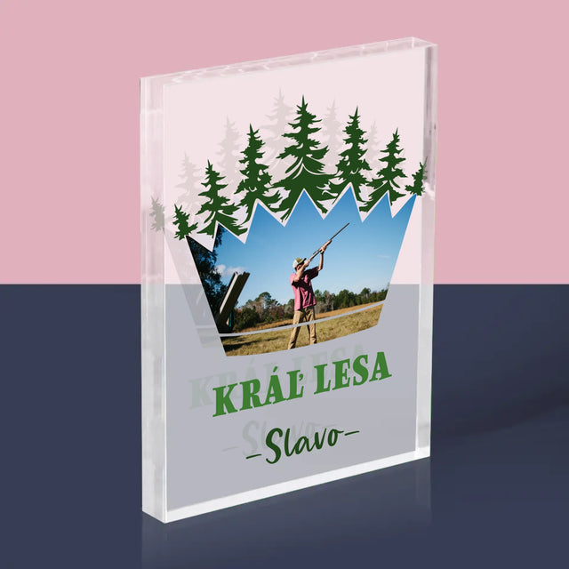 Tvar Z Fotografií: Kráľ Lesa - Akrylový Blok (Vertikálne)