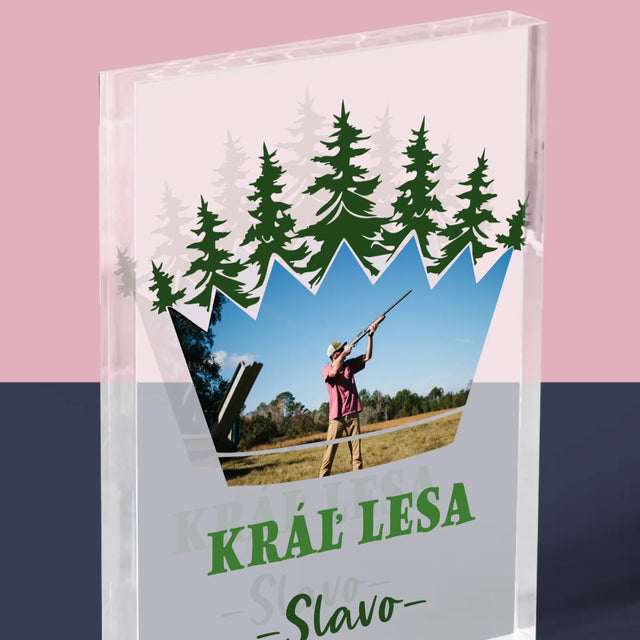 Tvar Z Fotografií: Kráľ Lesa - Akrylový Blok (Vertikálne)