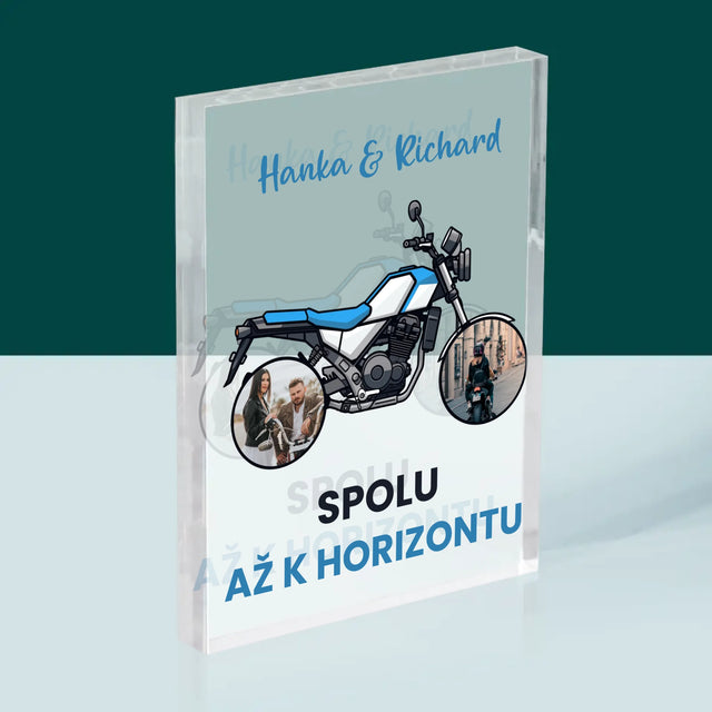 Fotokoláž: Spolu Až K Horizontu - Akrylový Blok (Vertikálne)