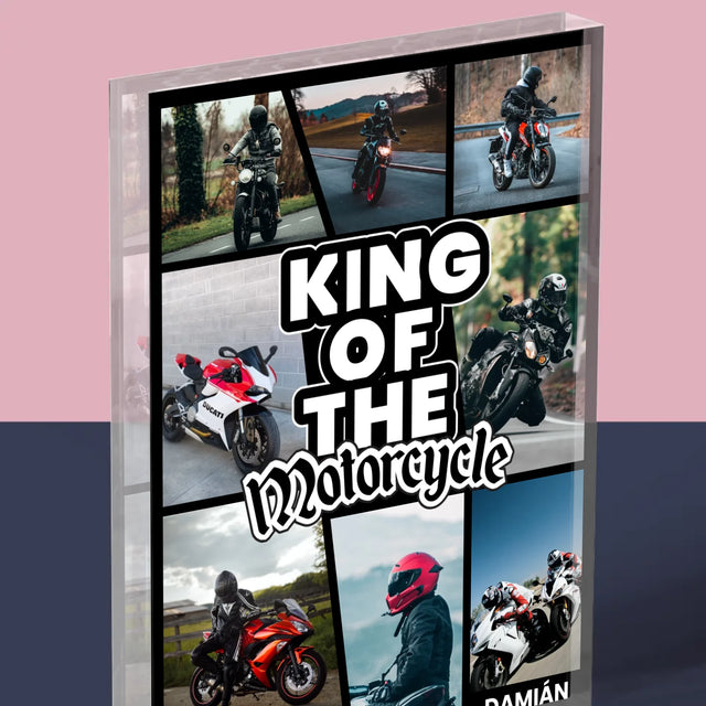 Fotokoláž: King Of The Motorcycle - Akrylový Blok (Vertikálne)