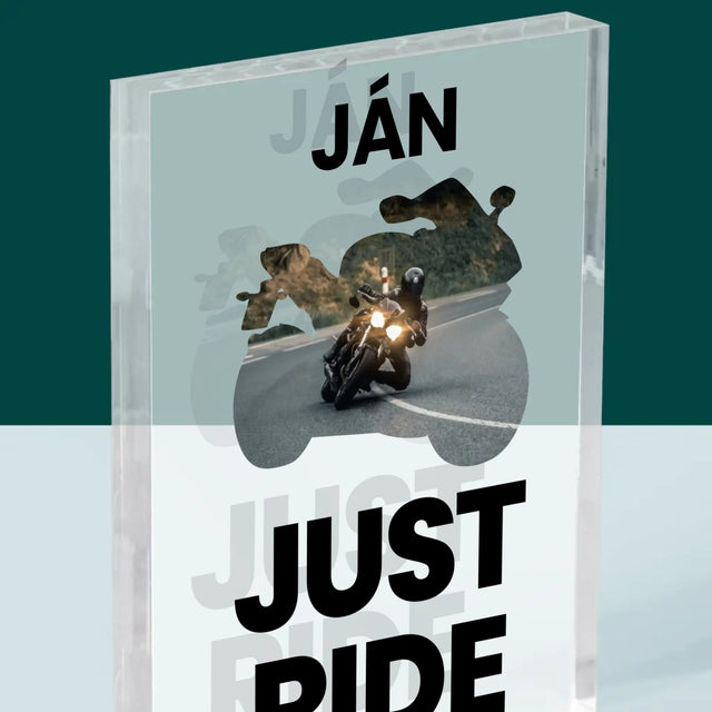 Tvar Z Fotografií: Just Ride - Akrylový Blok (Vertikálne)
