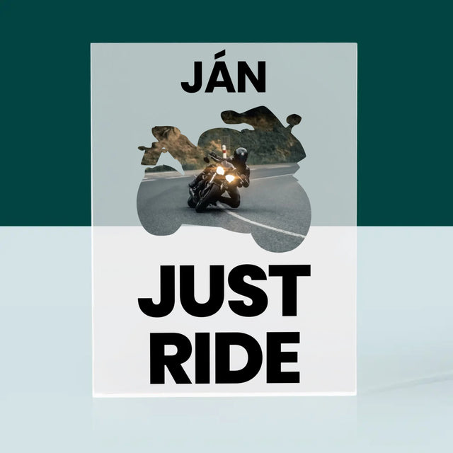 Tvar Z Fotografií: Just Ride - Akrylový Blok (Vertikálne)