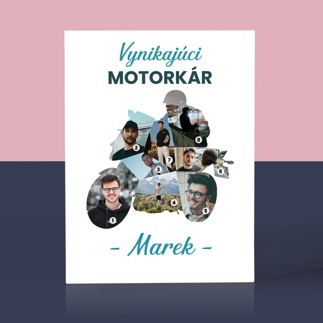 Tvar Z Fotografií: Vynikajúci Motorkár - Akrylový Blok (Vertikálne)
