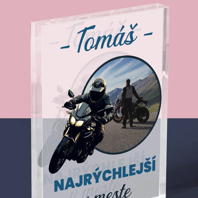 Fotografia A Podpis: Najrýchlejší V Meste - Akrylový Blok (Vertikálne)