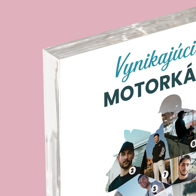 Tvar Z Fotografií: Vynikajúci Motorkár - Akrylový Blok (Vertikálne)