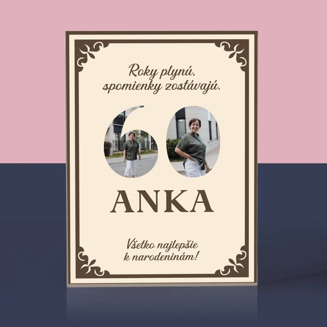 Slovo Z Fotografií: Roky Plynú - Akrylový Blok (Vertikálne)