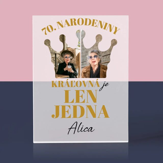 Tvar Z Fotografií: 70. Narodeniny Kráľovná - Akrylový Blok (Vertikálne)