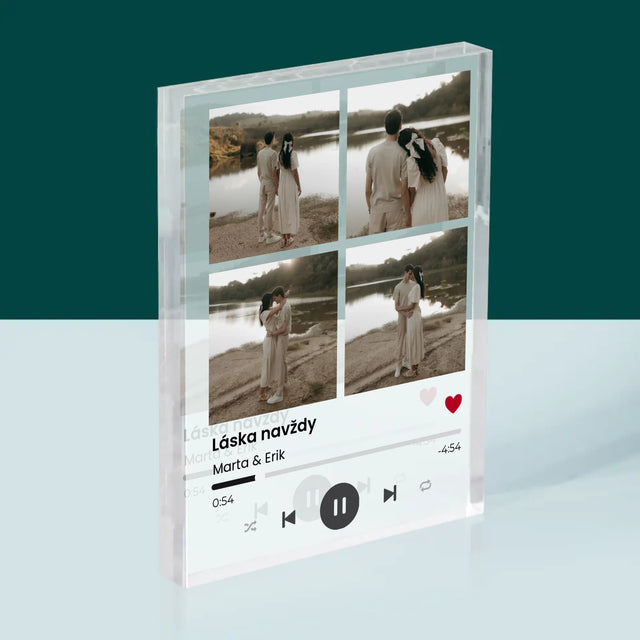 Fotokoláž: Spotify 4 Fotografia - Akrylový Blok (Vertikálne)
