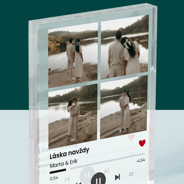 Fotokoláž: Spotify 4 Fotografia - Akrylový Blok (Vertikálne)